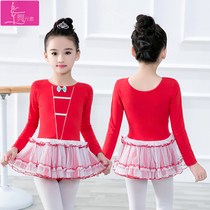 Childrens Dance Dress Girl Long Sleeve Costume Girl Autumn Ballet Dress Chinese Dance Class Dance Clothes