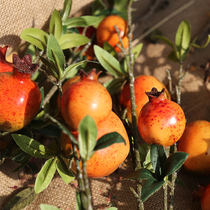 Simulation pomegranate fruit branches fake flowers red fruits and fruits Chinese American style living room flower arrangement on floor to decorate floral art