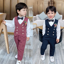 Boy gown suit Inn Breeze Flowers Children Suits age Male Bao Xiaosuits Spring and Autumn Baby Birthday Boy