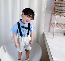 Male Bao Birthday Dress Suit Summer Boy Flowers Boy Flowers Boy Baby Suit Children Summer Thin week Birthday Dinner birthday