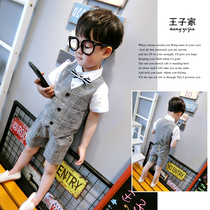 Baby age dress Male Summer mens Baosuit One year birthday Zhou Birthday Dinner back with pants suit Childrens Little West suit