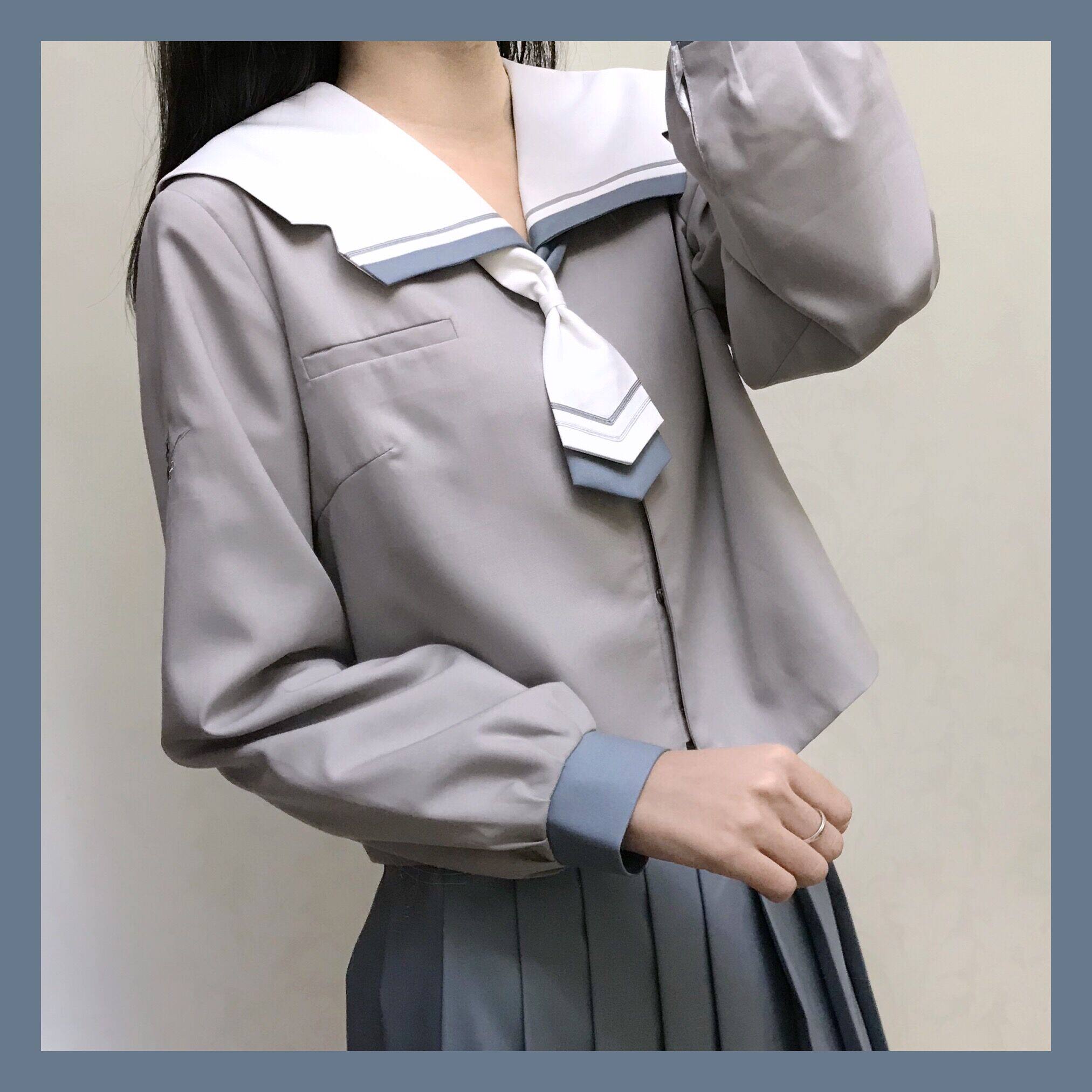 【准现货】*鹤汀高*变形襟灰蓝jk制服仙鹤冬服