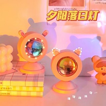 Sunset atmosphere light ins net red photo background lighting props sunset red mood room decoration ornaments girls