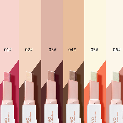 爱莉厂家直批novo5099丝绒渐变双色眼影 棒珠光大地色眼影棒