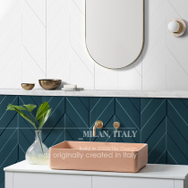 All porcelain toilet bathroom tile 300x600 blue white fish bone fighting TV background wall tile living room