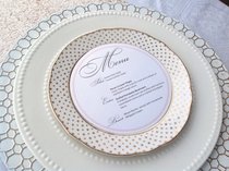 Custom ins style simple pink round wedding menu card Round Pink Circle Menu Card