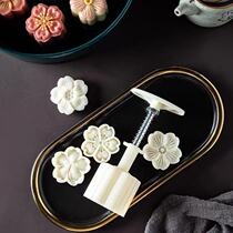 Hand press style wide-style ice leather mooncake mold new home pumpkin pie green bean pastry cartoon Mid-Autumn moon cake molds