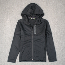 Spring and autumn new mens outdoor sports running casual pure color speed dry even cap sweatshirt with a zipper cardigan jacket