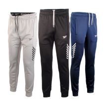 Mens autumn and winter new retro speed dry small feet pure color long pants pull down thickened warm and casual sports pants for a larger size