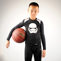 Autumn and winter children male stretch training fast running basketball football compression T-shirt long sleeve tights set