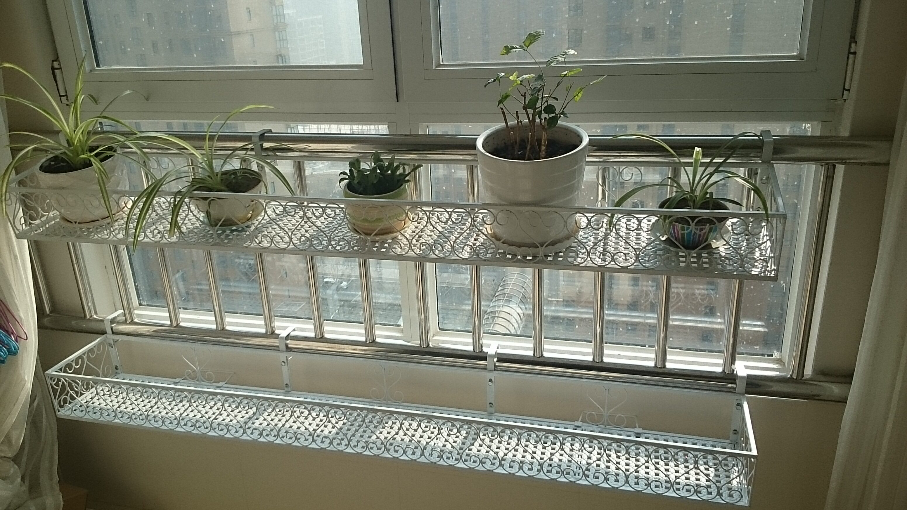 铁艺栏杆花架护栏悬挂花架阳台挂式花盆架种菜壁挂盆栽多肉花架子