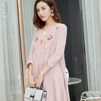 Shanbai wear new fat mm loose socialite temperament long-term meat knitted dress large size womens clothing plus fat