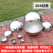 304 stainless steel semi-round ball 1mm thick mirror hemisphere round ball metal wall decoration hollow round tube spherical head