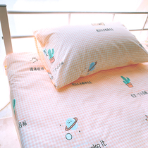 ins cute little frescoed student Dormitory All-cotton Twill Single Sheet Pink Teenage Girl Male wind cover to be made