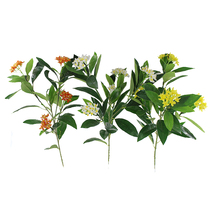 Simulation plant leaf gold cassia twig Osmanthus Flower Indoor outside floor potted engineering Living room shop Decorative Direct