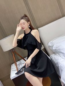 Fashion temperament Korean sexy off shoulder nightclub personalized slim waist dress