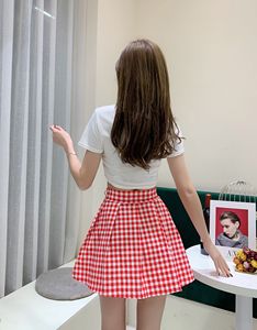 Bowknot waist back show thin retro Plaid print Short Sleeve Dress