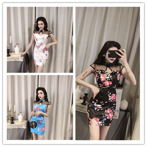 Night Shop New Sexy Colors Modified Short Cheongsam dress 