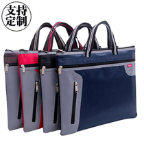 A4 briefcase waterproof filet bag for men and women Business handbag Custom printed student information canvas zipped bag