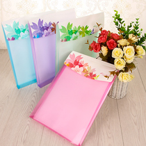 Office adhesive buckle transparent solid file bag A4 plastic file information document case bag collection bag student paper bag
