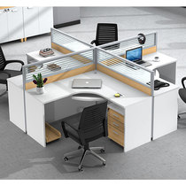 Shenzhen Dongguan 4 people combined screen working position office computer desk clamping staff table desk computer desk staff table and chairs