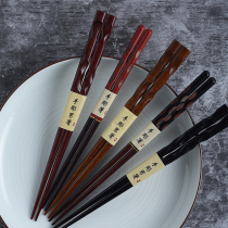 Japanese original imported pure wooden chopsticks household solid wood chopsticks Japanese pointed non-slip chopsticks Sushi chopsticks variety