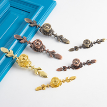 Eurostyle leaf pull handle modern minimalist upscale gold drawer shoe cabinet handle Chinese cupboard Qinggu red ancient single hole