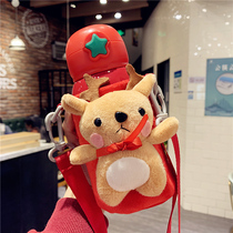 Cute 316 stainless steel thermos cup girl heart creative student with straw water Cup ins Christmas gift Cup