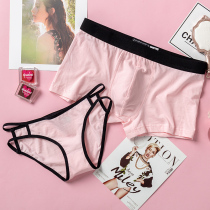 Couple underwear cotton cute sexy temptation hot underwear set cotton mens boxer womens breifs