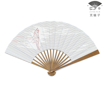 Beijing fan) Wolf howling point fan Chinese style ancient style line Beijing male domineering craft fan bamboo folding fan