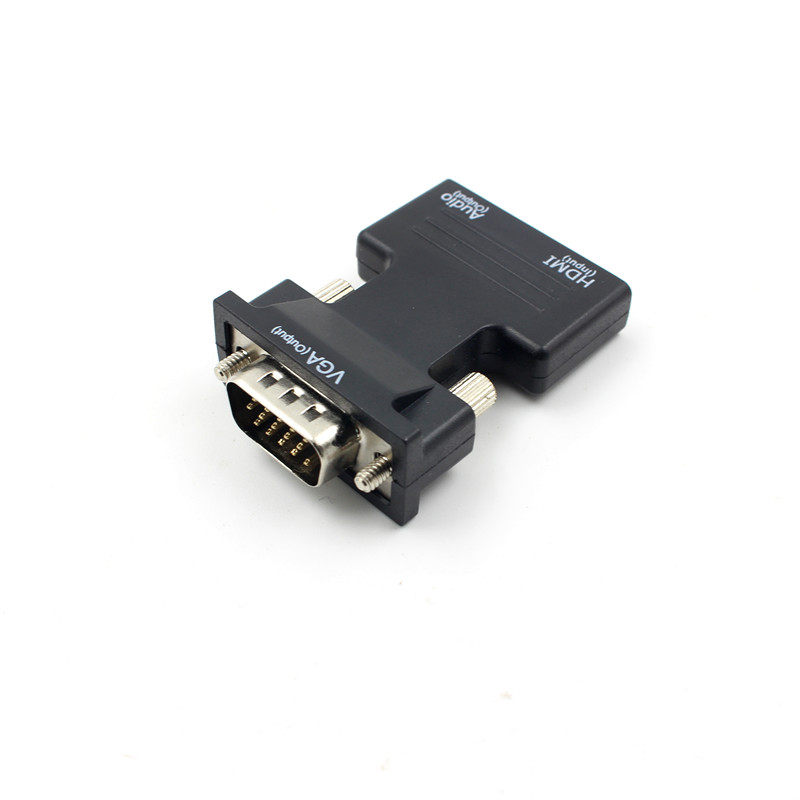 hdmi轉vga線帶音頻 hdmi母轉vga公to電腦機上盒轉換器接 