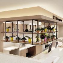 Industrial Wind Iron Art Restaurant Front Wall Hanging Wall Shelf Suspended Ceiling Lined Shelf Layer Shelf holder hanger