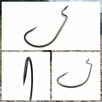 Blood groove crank hook soft insect hook wide abdominal crank hook high-strength black nickel Road sub-fish hook 37177
