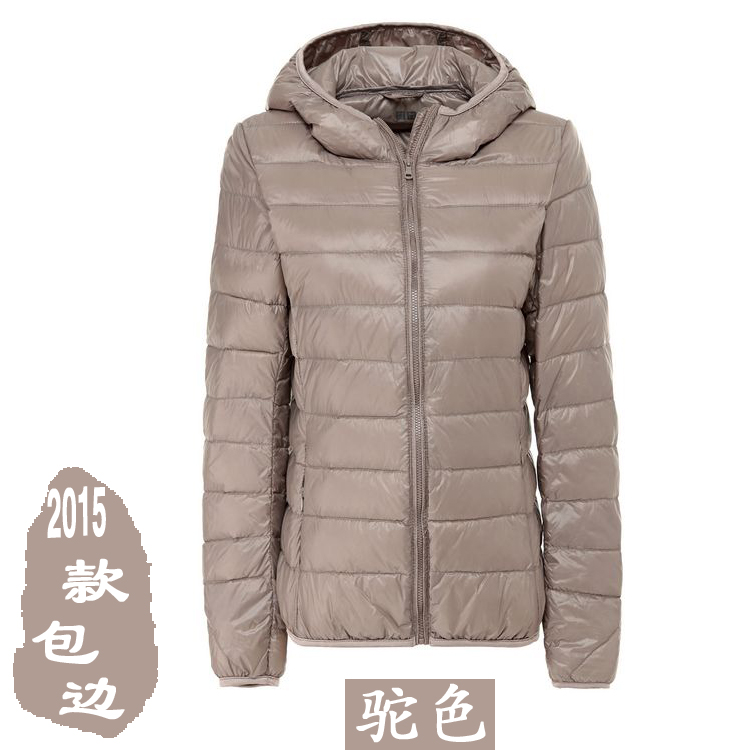 古馳羽絨服碼數 2020春季新款超輕薄款羽絨服女短款連帽大碼修身媽媽裝親子裝外套 古馳羽絨