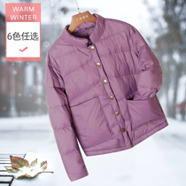 Lightweight short down jacket womens 2021 winter new white duck down light and loose Korean fashion down jacket trend