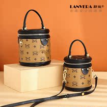 Hong Kong women's bag new messenger bag fashion cylinder handbag foreign style printing retro pet bag