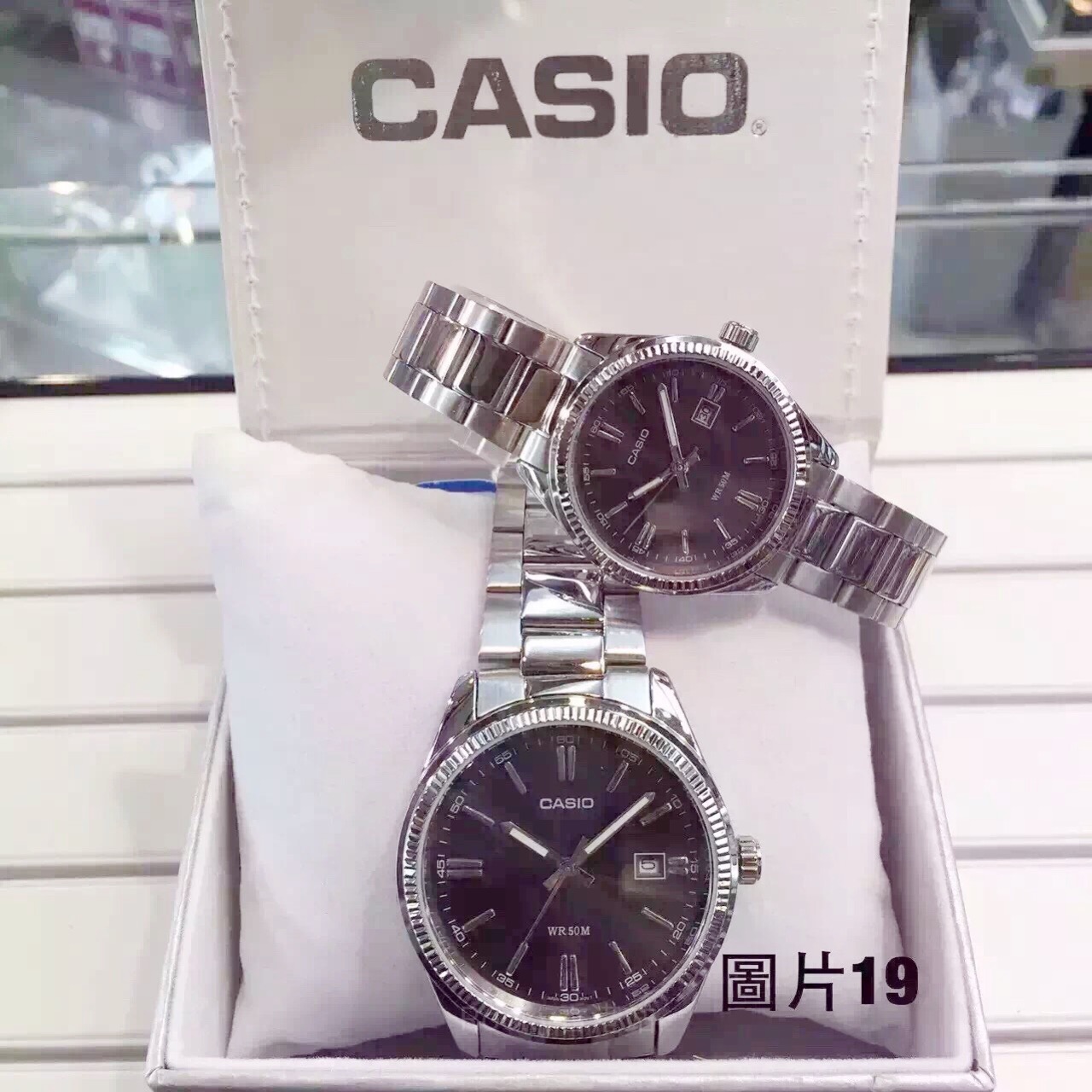 正品casio钢带情侣表一对 简约休闲石英表男 经典卡西欧手表女