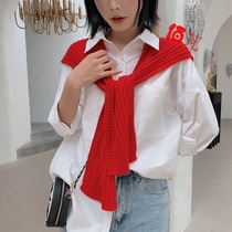 Shoulder Art small shawl autumn outside Korean knitted shawl air conditioning scarf female autumn winter neck shawl collar