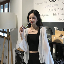 Clothes womens cardigan short section with white very fairy chiffon top shawl cardigan thin jacket