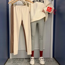 Autumn 2020 new Korean version wear solid color leggings womens high waist tight stretch small feet warm pants