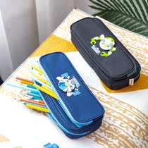 Del 66818 badge series student pen case large capacity cartoon pencil case can put 20CM ruler