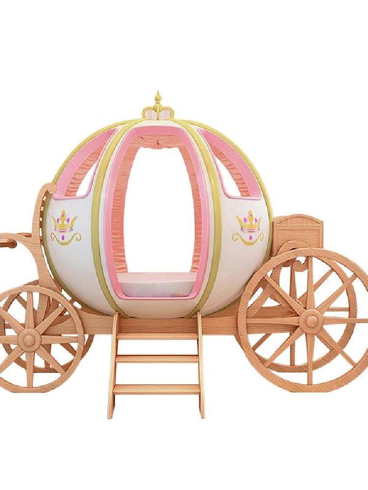 乐居贝贝南瓜马车实木儿童公主床
