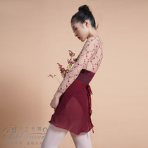 Floating Life if dance wine red embroidery velvet stitching ballet dance yoga practice uniforms 2020FW06