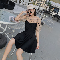 Foreign style swimsuit women 2021 new cover girl thin conservative one-piece skirt Korean ins fairy fan student