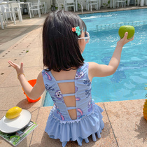 Children childrens swimsuit Girls summer one-piece princess cute baby 2021 new Korean version of infant swimming suit