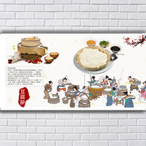 Handmade stone ground tofu brain tofu flower Breakfast Soymilk fritters Soymilk advertising sticker Wall chart poster photo inkjet