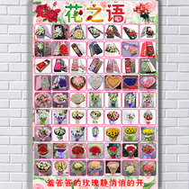 New version of rose language florist bouquet box Flower hand bouquet decoration Flower wall chart Valentines Day Mothers Day wedding