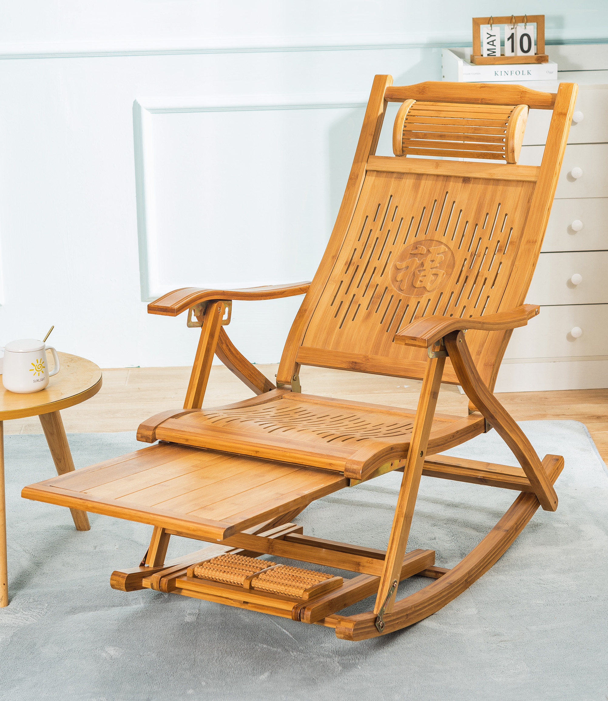 竹摇摇椅家用阳台老人休闲折叠椅床办公室午睡躺椅成人午休逍遥椅