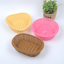 Simulation rattan bamboo woven fruit basket fruit plate food candy basket bread basket snack basket storage basket basket storage basket frame