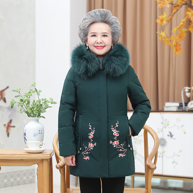 Grandma winter dress jacket old man clothes thickened down cotton clothes middle-aged woman 60 year old lady little cotton padded jacket